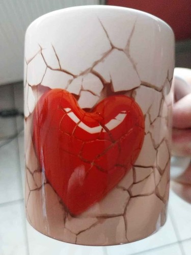 Mug effet coeur - mug, rouge