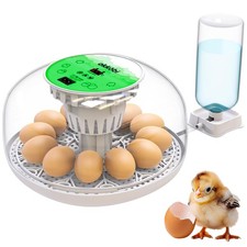 Couveuse Incubateur Oeuf Auto-Contrôle Humidité,Temp,12/24 oeufs,OKKÖBI M12 Vert