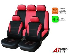 Housses de Siège Protecteurs Noir Rouge Set Tissu Pour Opel Corsa Astra Insignia