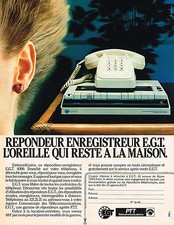 ADVERTISING ADVERTISING 035 1982 FRANCE TELECOM answering machine recorder E.G.T