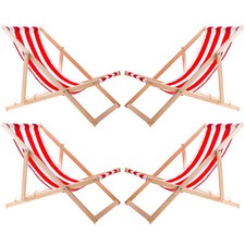 4 confortables chaises longues