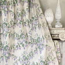 MULTIPLES available Vintage Chintz CURTAIN + Tieback purple floral pattern drap