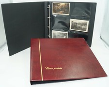 CLASSEUR ALBUM SAFE BORDEAUX + 25 FEUILLES  FOND NOIR POUR 300 CARTES POSTALES