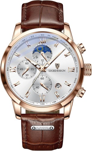 Lige montre homme vintage cuir - montre,