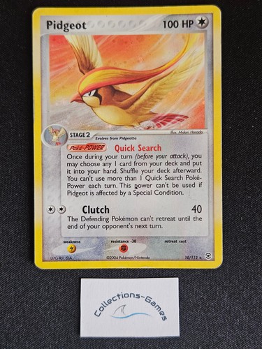 Carte pokémon pidgeot - carte, 10/112