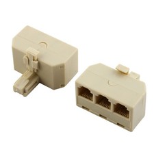 2 Pcs Mâle vers 3 Femelle RJ11 Prise 3 Voies Adaptateur Diviseur pour téléphone