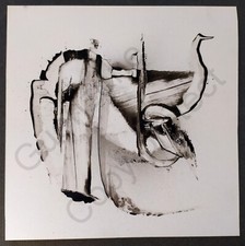 Peinture tableau signé graf  bombe aerosol noir blanc graphic paint  abstrait