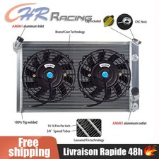 Aluminum Radiator+Fans For CHEVY CORVETTE C3 V8 5.7L 7.4L 1973-1976 1974 1975 AT