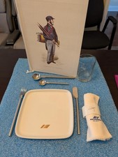 AIR FRANCE CONCORDE BOUILLET BOURDELLE CUTLERY NAPKIN LIMOGES CHINA GLASS + READ