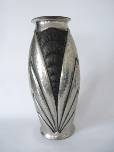 Vase dinanderie étain - vase, d'étain