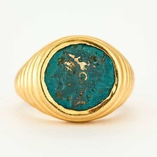 BULGARI - COIN - Rare Yellow Gold Ring and Antique Coin