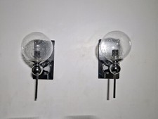France - paire d'appliques vintage - Chrome et globes verre bullé - ca 1970
