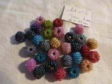lot 6 / lot of 30 multicolored handcrafted seed glass beads