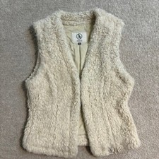 Aigle Fleece Women Vest Sleeveless Fuzzy Cozy Warm Layering Ivory Size M