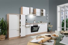 Cuisine équipée kitchenette Chêne Blanc Merle 300 CM