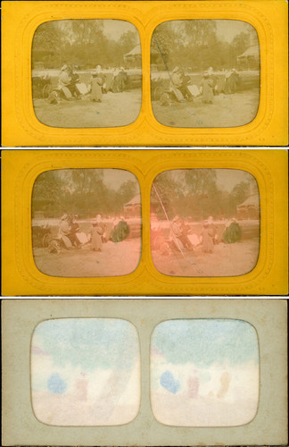 Stéréo scène dans parc - dans,