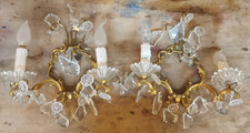 Paire d'APPLIQUES en BRONZE et CRISTAL Electrique Luminaire 12BRICO 17/08