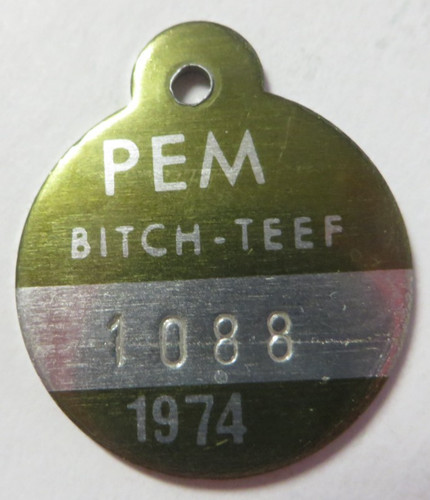 Vtg dog tag license tax - vtg,