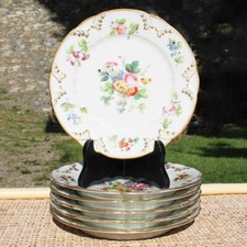Set of 6 Antique Porcelain Plates Old Paris / Louis André & Cie