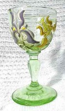 LEGRAS SHOT ENAMELLED GLASS GLASS LIQUOR CELLAR ENAMEL FLOWERS IRIS ART NOUVEAU