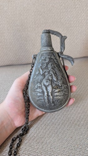 Ancien flacon gourde - , poudre