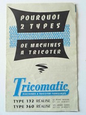 TRICOMATIC KNITTING MACHINES TYPE 132 and 360 Advertising Leaflet Brochure