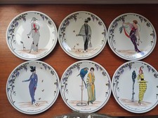6 Assiettes Villeroy Et Boch Design 1900 Femmes Art Déco Tenues Mode 