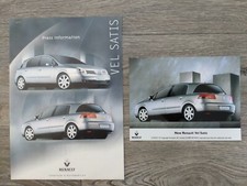 RENAULT VEL SATIS Media Press Release & Photo February 2001 (Brochure Related)