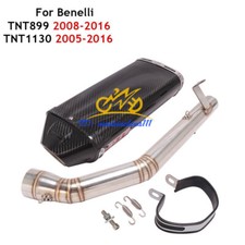 For Benelli TNT899 TNT1130 Exhaust Carbon Muffler Tip Slip Mid Link Pipe Escape