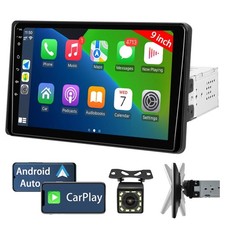 Autoradio 9" Ecran Tactile 1 Din Carplay Android Auto Bluetooth Caméra Recul GPS