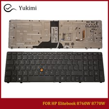 FOR HP Elitebook 8760W 8770W Laptop Black English without Backlight Keyboard