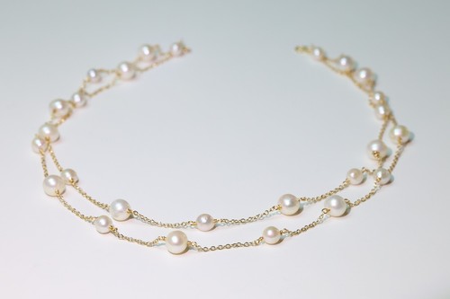 Collier gold filled perles - en,