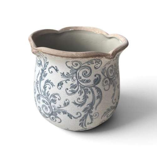 Pot fleurs céramique beige - pot, de