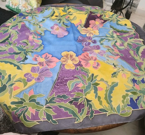 Foulard soie peint la - en,