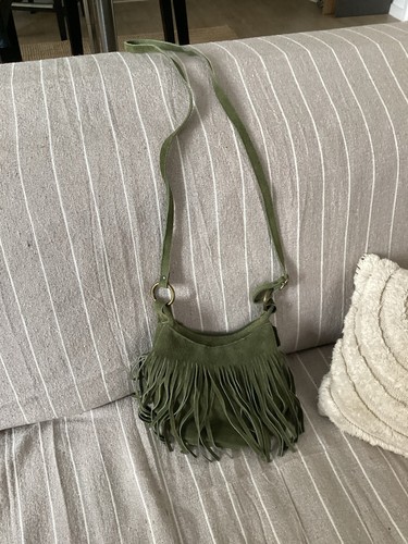 Sac main daim vert kaki - à,