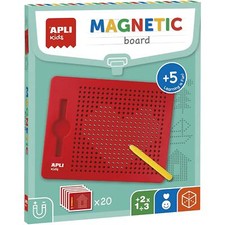 [017536] Apli Ardoise magnétique 21 x 17cm rouge avec 10 fiches dessin