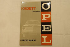 Opel Kadett B 1.1 LTR Engine Owners Instruction Manual 10/1965