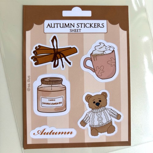 Autumn sticker sheet handmade - autumn,