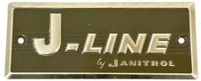 Vintge J-LINE by JANITROL Metal advertising Emblem - 5"x 2"