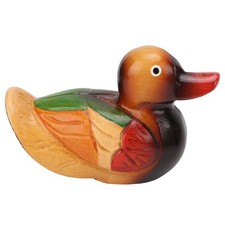 Statues De Canard Mandarin En Bois Peintes à La Main Peinture Durable Oiseau