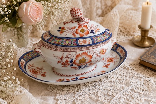 Antique covered gravy - antique,