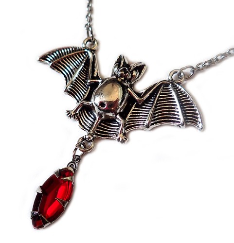 Gothic victorian bat necklace - victorian,