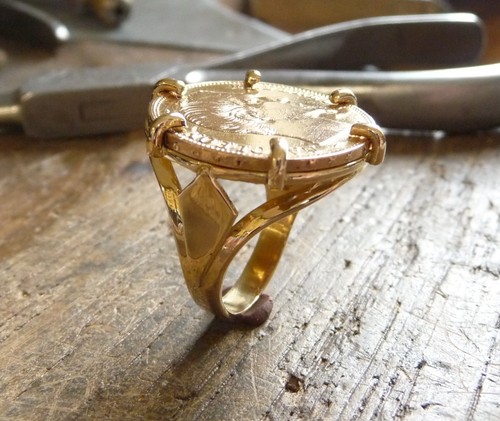 Bague pièce plume - pièce,