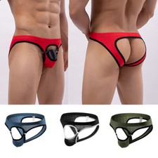 Hommes Sexy Lingerie Jockstrap Ouvert Devant Slips Sous-Vêtements Dos Nu /