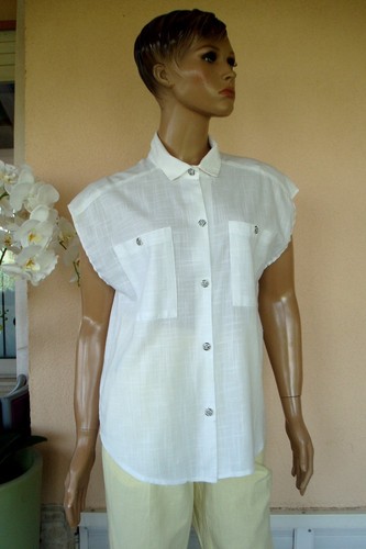 Chemisier tunique blanc - chemisier,