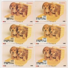 LOT OF 6 JAPAN CARDS COMPLETE SET - ANIMAL DOG PUPPY - DACHSHUND DOG JAPAN cards