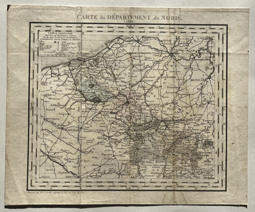 Carte nord lille gravure - carte,
