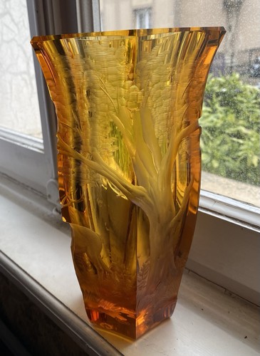 Moser vase cristal - cristal, ambré