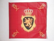 DRAPEAU ETENDARD ROYAL DE BELGIQUE 90x90cm - DRAPEAU ROI BELGE 90 x 90 cm Fourre