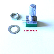Potentiomètre pas 2,54 mm 10x10x15 mm axe 6mm 10 KB - 20KB - 100KB 500KA audio